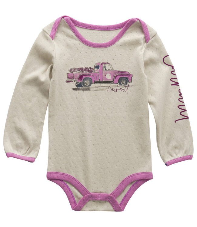 Carhartt Girl's Infant Long-Sleeve Vintage Truck Bodysuit CA7158