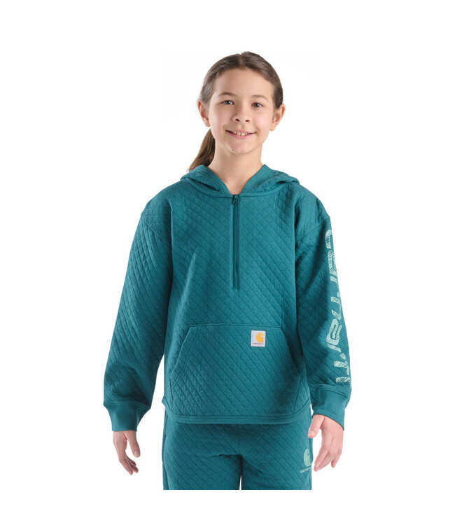 Carhartt Girl's Long-Sleeve Quilted Jersey Half Zip Sweatshirt CA7132