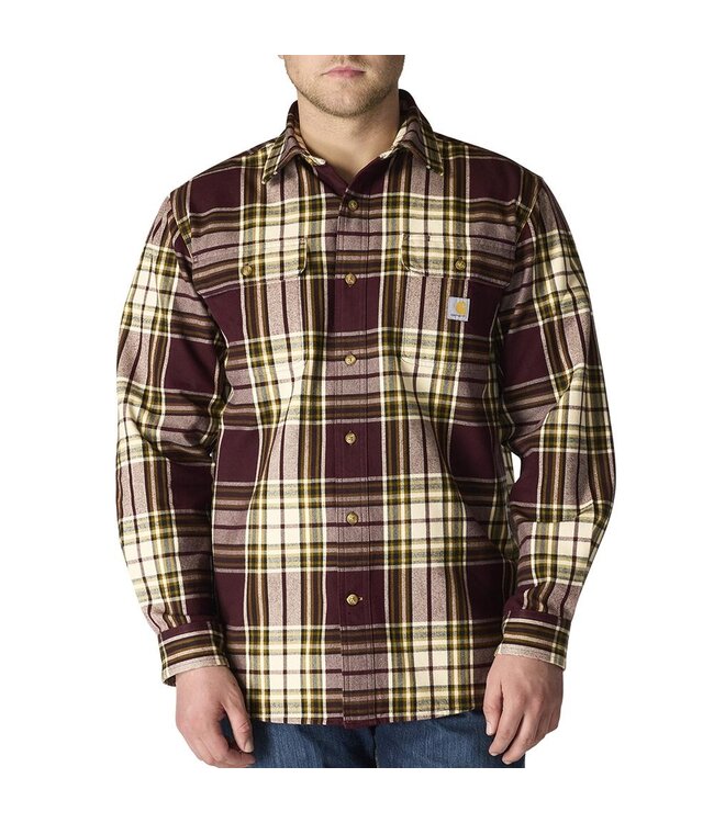 Carhartt Men's Loose Fit Heavyweight Flannel Long-Sleeve Plaid Shirt 107013
