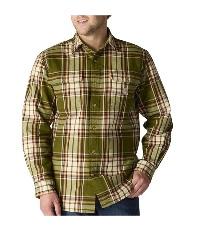 Carhartt Men's Loose Fit Heavyweight Flannel Long-Sleeve Plaid Shirt 107013