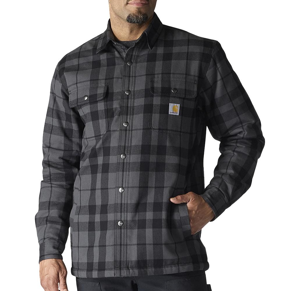 Carhartt Men's Relaxed Fit Flannel Sherpa-Lined Shirt Jac
