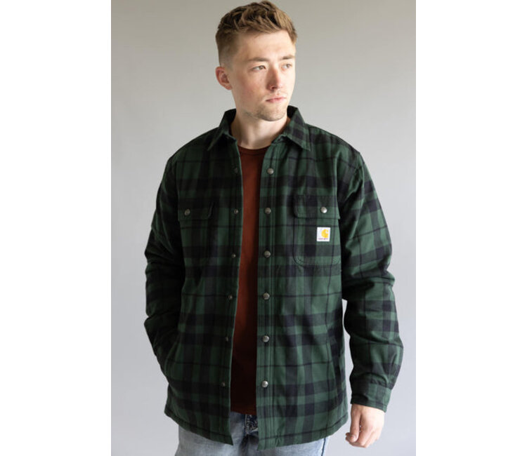 Carhartt Men's Relaxed Fit Flannel Sherpa-Lined Shirt Jac