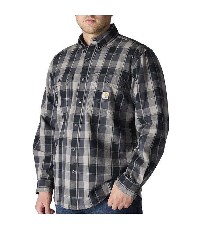 Carhartt Men's Loose Fit Midweight Chambray Long-Sleeve Plaid Shirt 107012