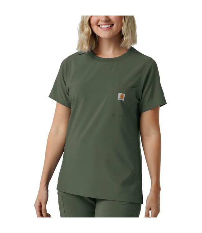 Carhartt Women's Force Cross-Flex Women's Crew Neck Scrub Top C13510