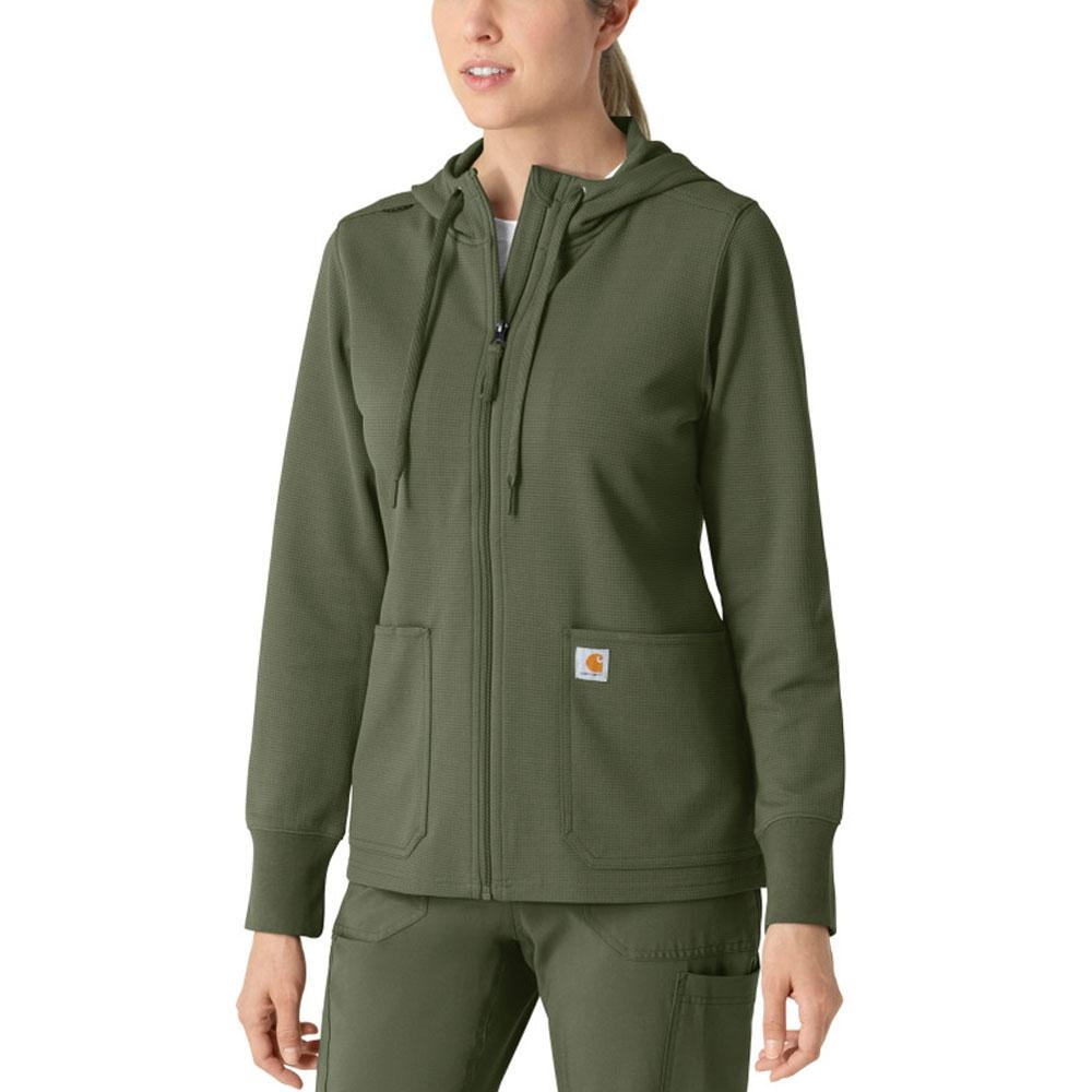 Carhartt Women's Full Zip Waffle Hoodie - Traditions Clothing Carhartt Women's Full Zip Waffle Hoodie - Traditions Clothing