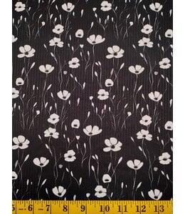 Yard of Poppy 3 Poly Rib Knit Fabric