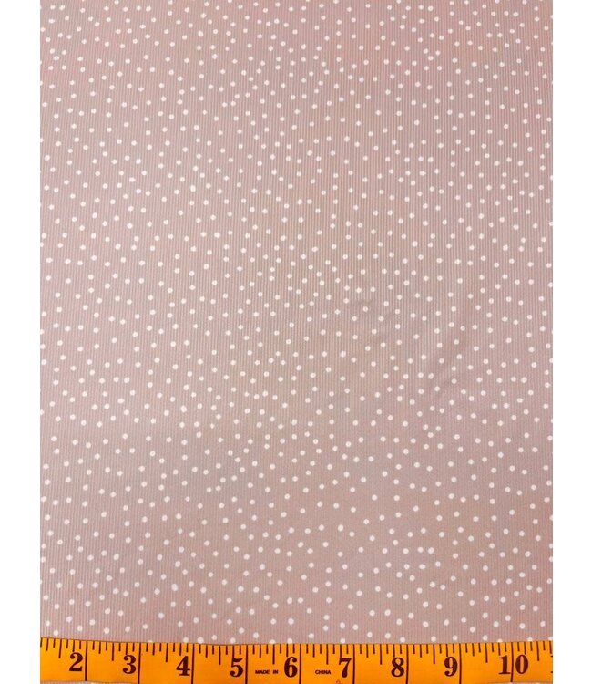 Yard of Scattered Dots Neutral Mini Rib Knit Fabric