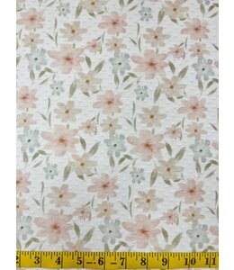 Yard of Sierra Floral Swiss Dot Knit Fabric