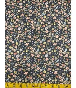 Dandelion Fabrics & Gifts Yard of Danielle Floral Navy Eureka Jersey Knit Fabric