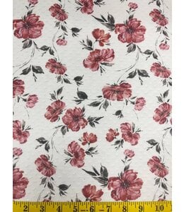 Yard of Sienna Floral Swiss Dot Knit Fabric