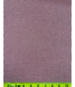 Yard of Weathered Red Crinkle Gingham Check Fabric BCGC16