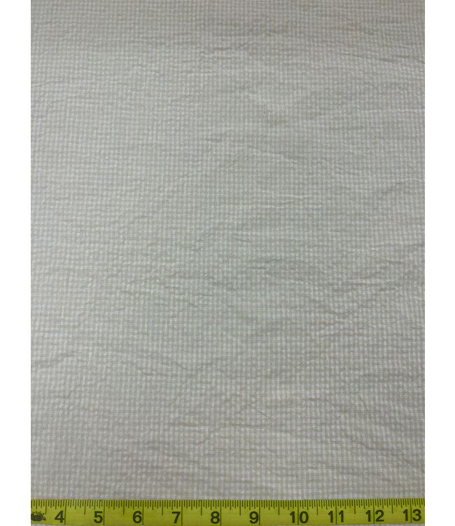 Yard of Soft Yellow Crinkle Gingham Check Fabric BCGC02