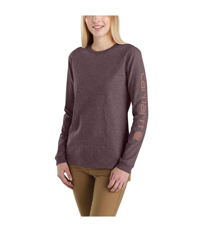Carhartt Women's Loose Fit Heavyweight Long-Sleeve Logo Sleeve Graphic T-Shirt 103401