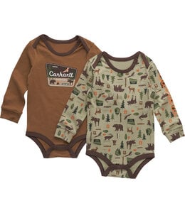 Carhartt Boy's Infant Long-Sleeve Outdoor Bodysuit 2pc Set CG8988