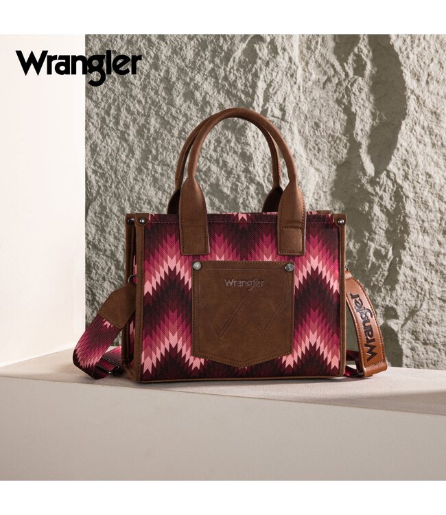 Wrangler Southwestern Pattern Dual Sided Print Tote/Crossbody WG2211-8120S