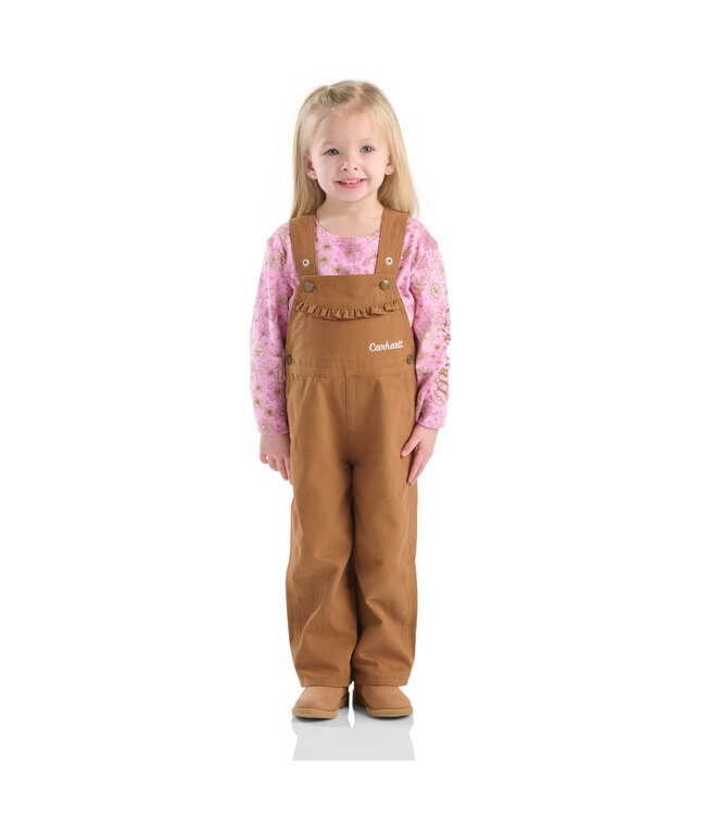 Carhartt Girl's Toddler Long-Sleeve T-Shirt and Canvas Overall Set CG9945