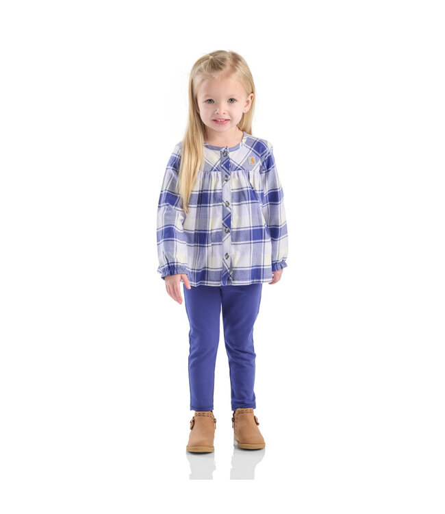 Carhartt Girl's Toddler Long-Sleeve Flannel Top and Legging Set CG9956