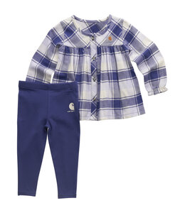 Carhartt Girl's Infant Long-Sleeve Flannel Top and Legging Set CG9955