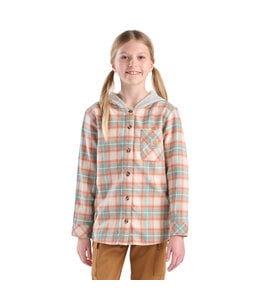 Carhartt Girl's Long-Sleeve Flannel Button-Front Hooded Shirt CE9159