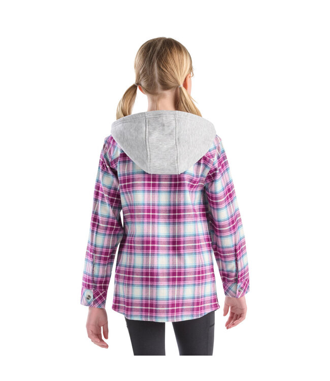 Carhartt Girl's Long-Sleeve Flannel Button-Front Hooded Shirt CE9159