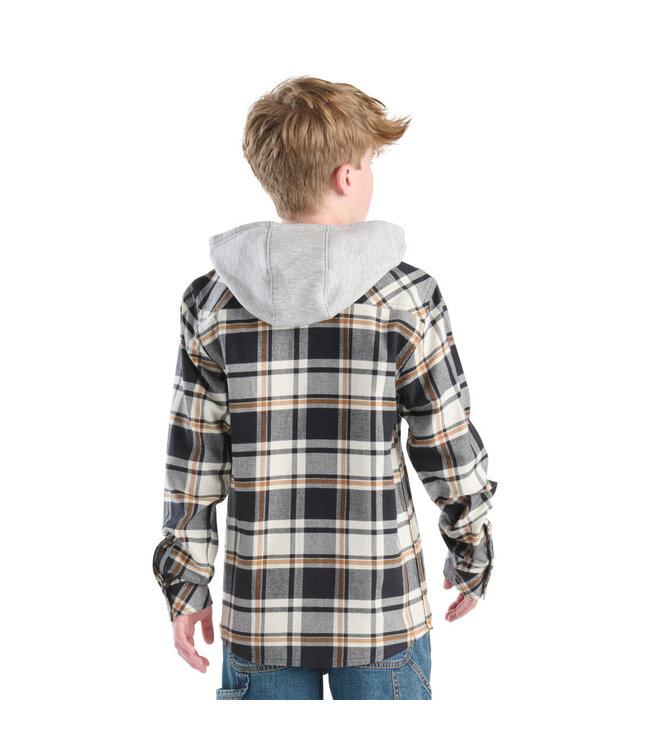 Carhartt Boy's Long-Sleeve Flannel Button-Front Hooded Shirt CE8212