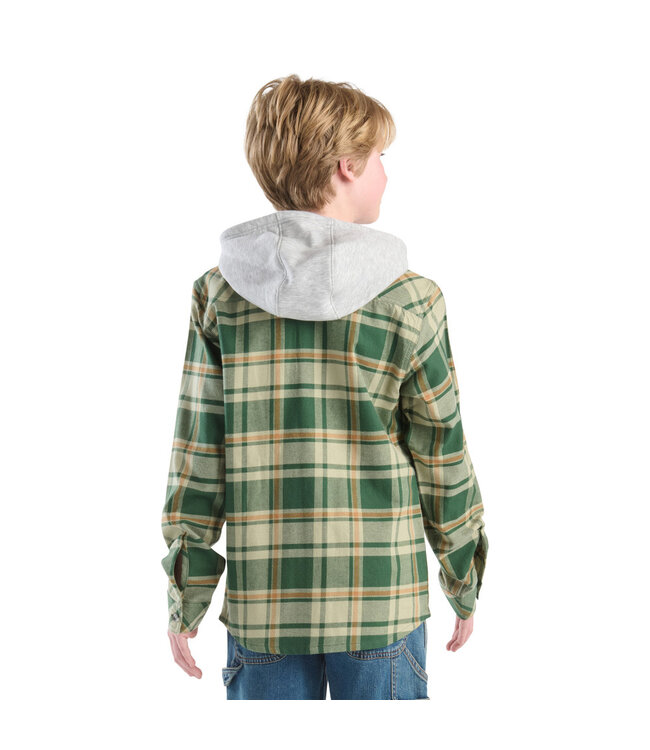 Carhartt Boy's Long-Sleeve Flannel Button-Front Hooded Shirt CE8212
