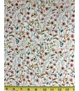 Yard of Foliage Fancies Ivory Pineskin Fabric