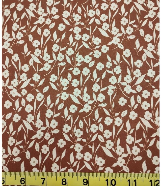 Yard of Pixie Blooms Sienna Pineskin Fabric
