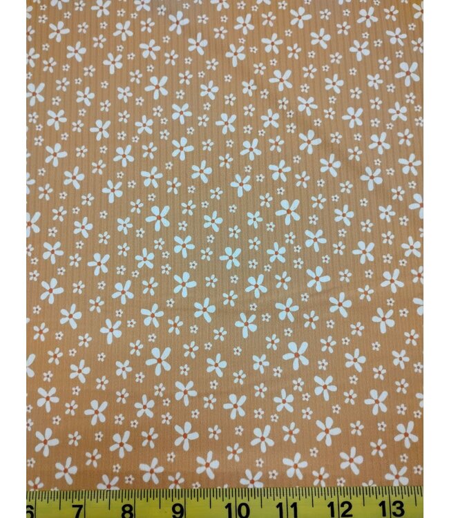Yard of Sweet Daises Goldenrod Reign Rib Knit Fabric