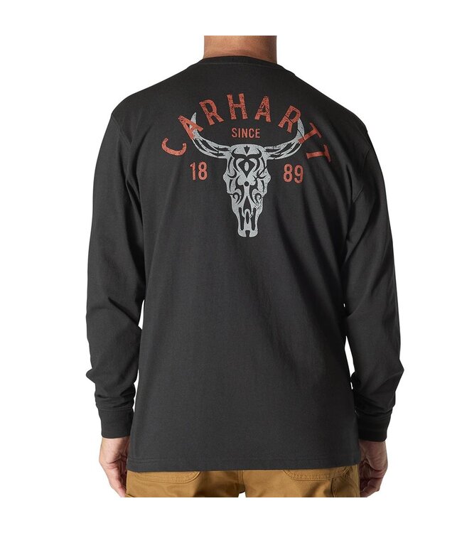 Carhartt Men's Loose Fit Heavyweight Long-Sleeve Pocket Longhorn Graphic T-Shirt 107259