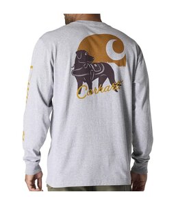 Carhartt Men's Loose Fit Heavyweight Long-Sleeve Pocket Dog Graphic T-Shirt 107042