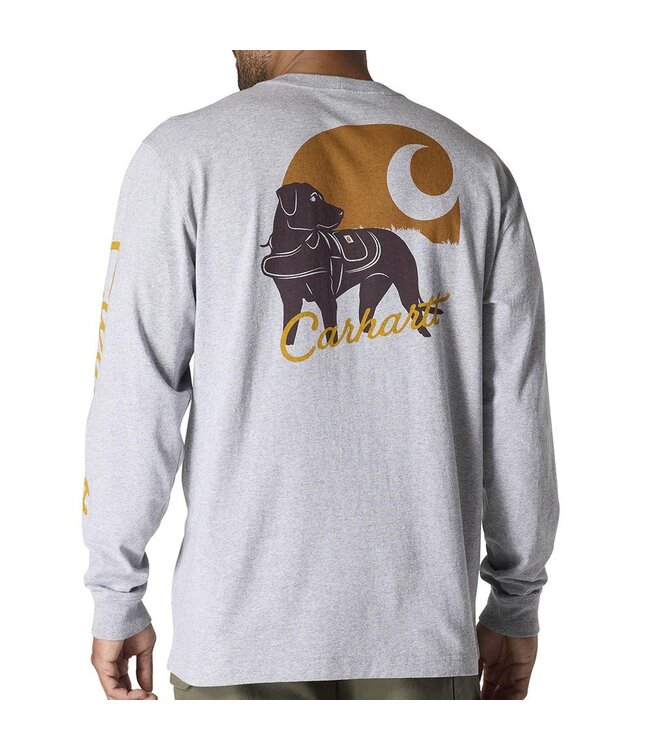 Carhartt Men's Loose Fit Heavyweight Long-Sleeve Pocket Dog Graphic T-Shirt 107042
