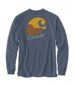 Carhartt Men's Loose Fit Heavyweight Long-Sleeve Pocket Dog Graphic T-Shirt 107042