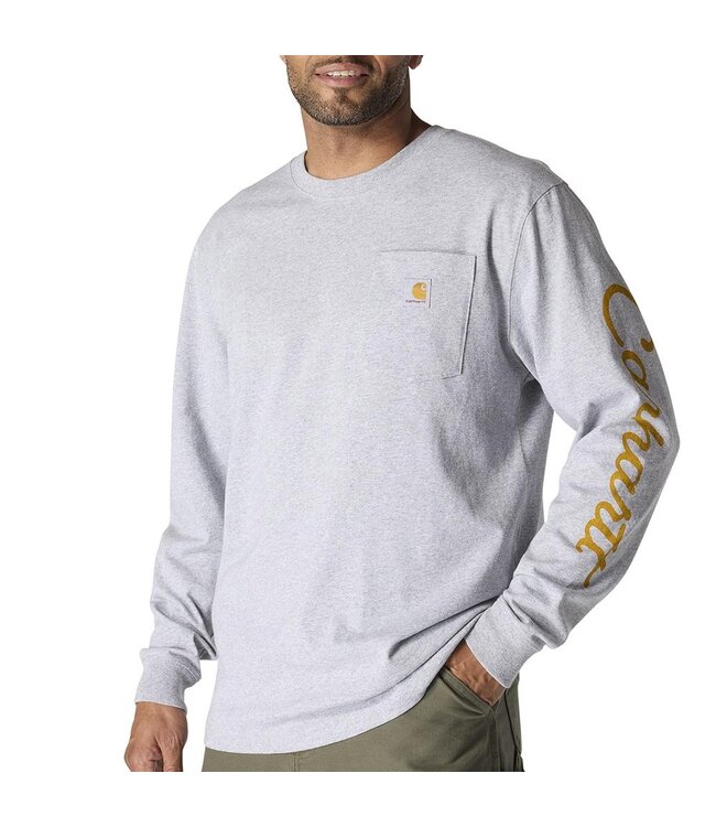 Carhartt Men's Loose Fit Heavyweight Long-Sleeve Pocket Dog Graphic T-Shirt 107042
