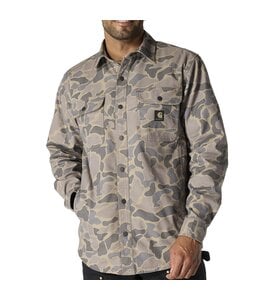 Carhartt Men's Rugged Flex® Relaxed Fit Canvas Fleece-Lined Shirt Jac 105419