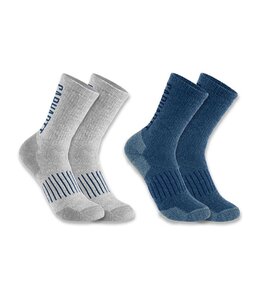Carhartt Men's Midweight Synthetic Wool Blend Logo Crew Sock 2-Pack SC9522M