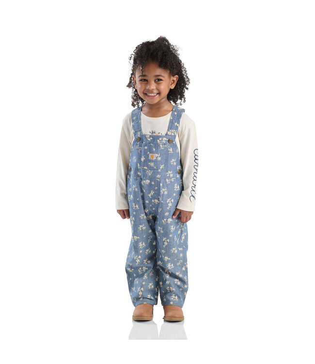 Carhartt Girl's Toddler Long-Sleeve T-Shirt and Printed Chambray Overall Set CG9949