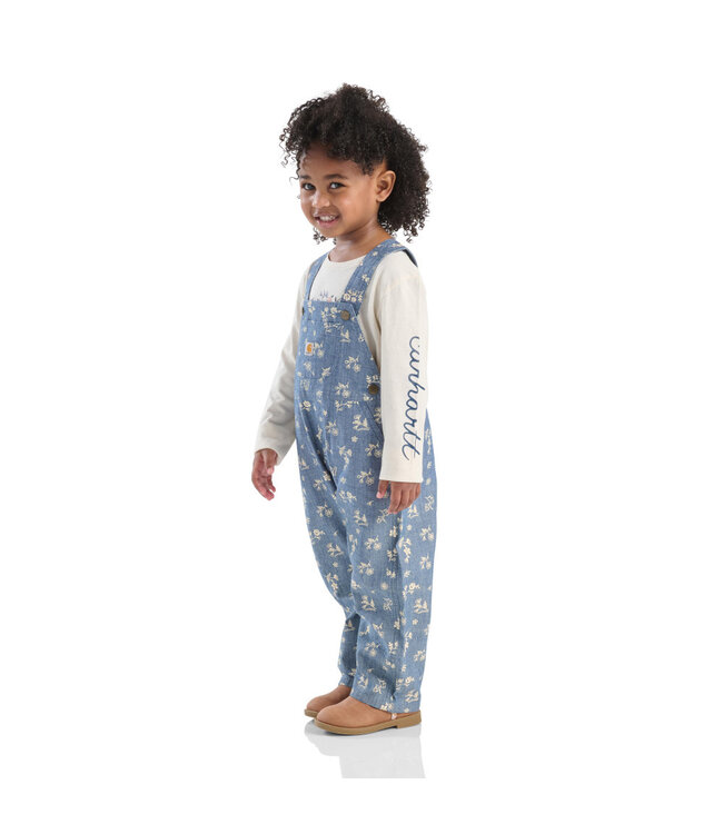 Carhartt Girl's Toddler Long-Sleeve T-Shirt and Printed Chambray Overall Set CG9949