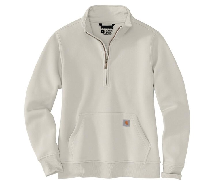 8YARDS Women’s CB MockNeck | Off White Carhartt Women's Relaxed Fit Quarter-Zip Mock Neck Sweatshirt