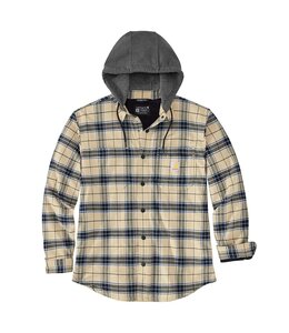 Carhartt Men's Rugged Flex Relaxed Fit Flannel Fleece Lined Hooded Shirt Jac 107011
