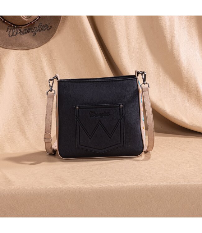 Wrangler Aztec Embroidered Fringe Crossbody WG233-8360