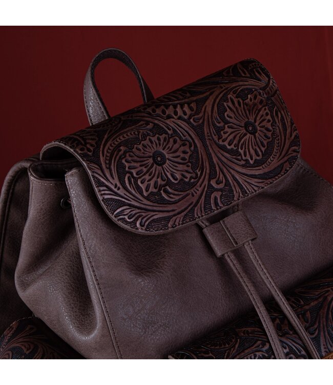Wrangler Vintage Floral Tooled Backpack WG12-9110B