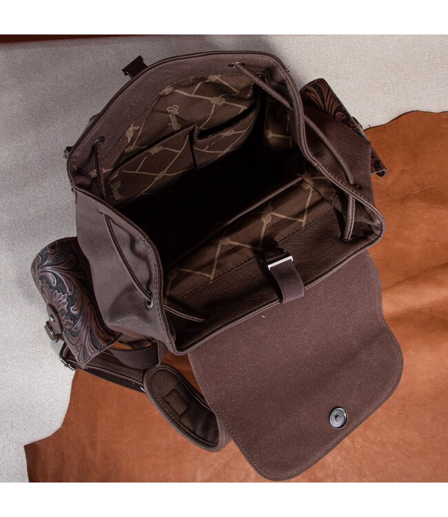 Wrangler Vintage Floral Tooled Backpack WG12-9110B