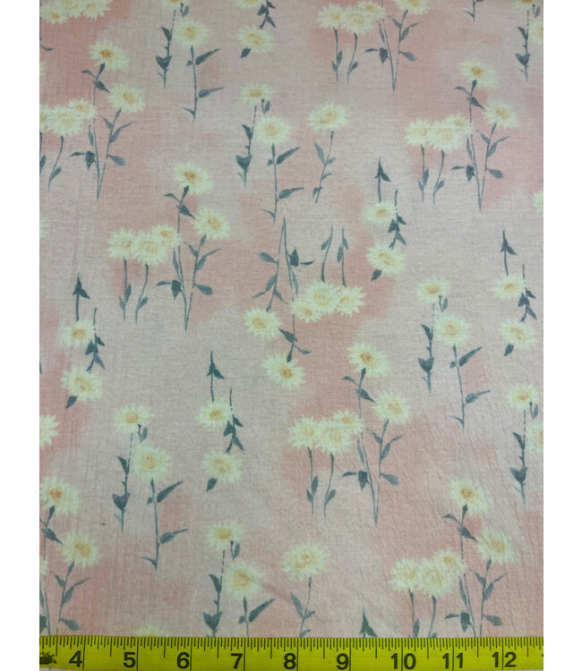 Mook Fabrics Yard of Swaddle Mini Gauze- Pink Fabric 136367