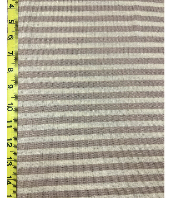 Yard of Taupe/Beige Stripe Jersey Knit Fabric