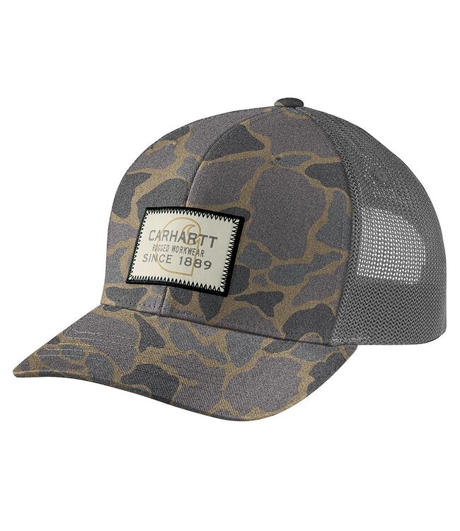 Carhartt Men's Wool Mesh-Back Camo Logo Patch Cap 107003