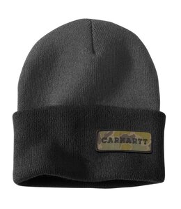 Carhartt Men's Knit Cuffed Camo Patch Beanie 107197