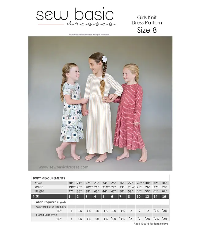 Sew Basic Girl's Knit Dress Pattern