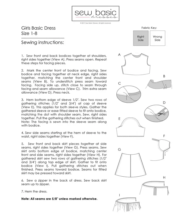 Sew Basic Girl's Dress Pattern