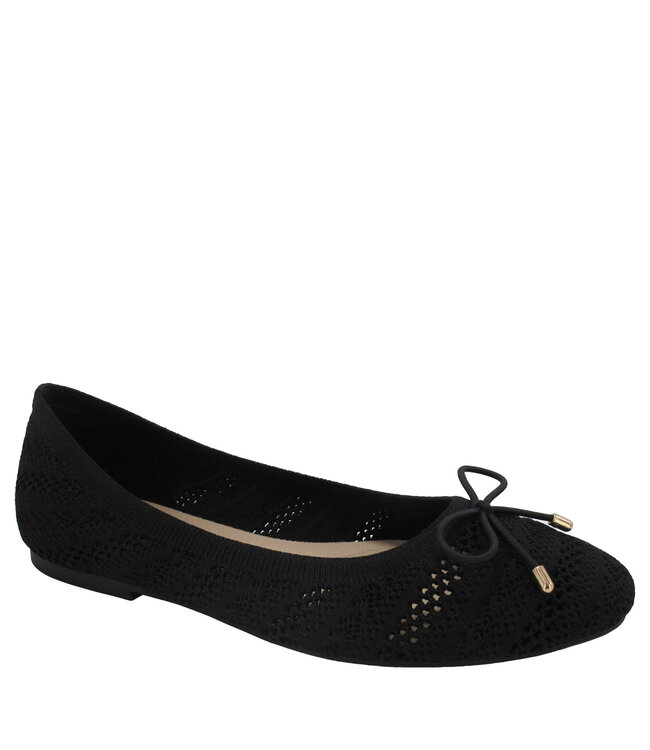Jellypop Women's Claret Knitted Black Shoe J18YUKN008A1